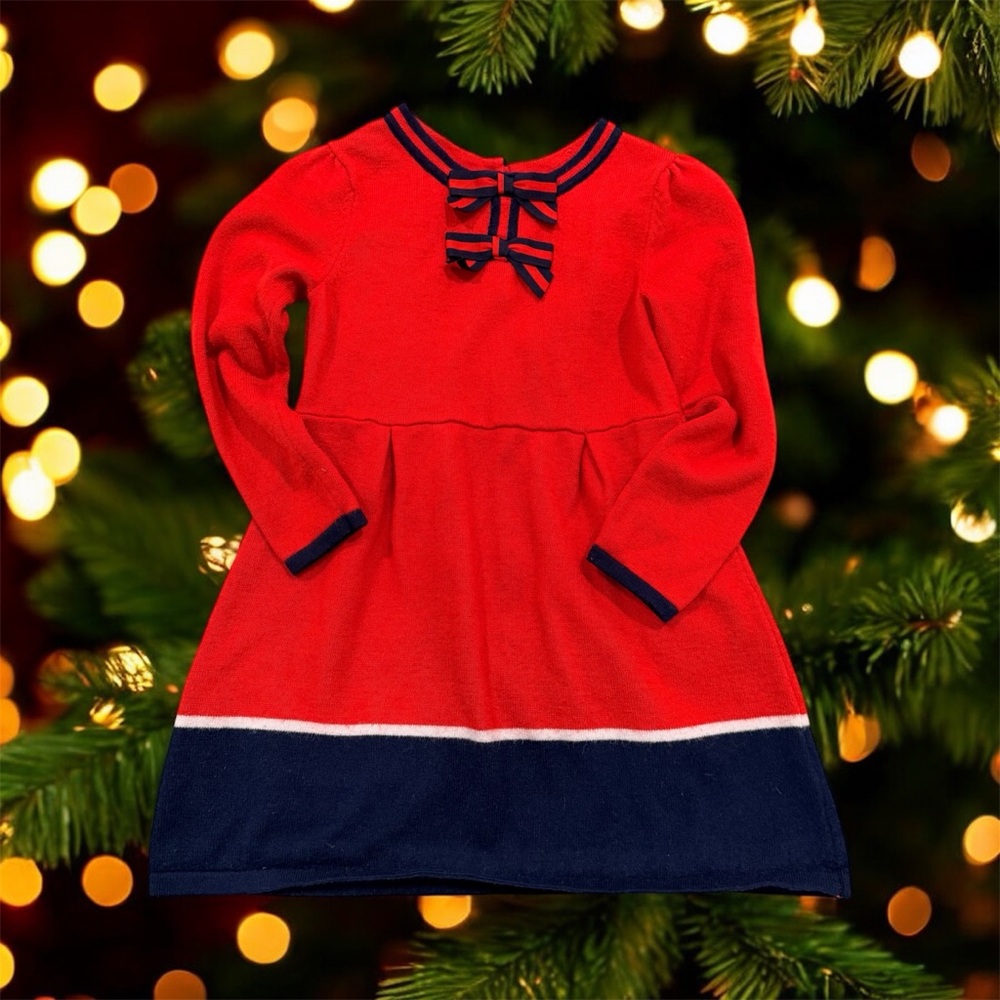Janie and Jack Red and Navy Formal Dress Bows - Size 3T